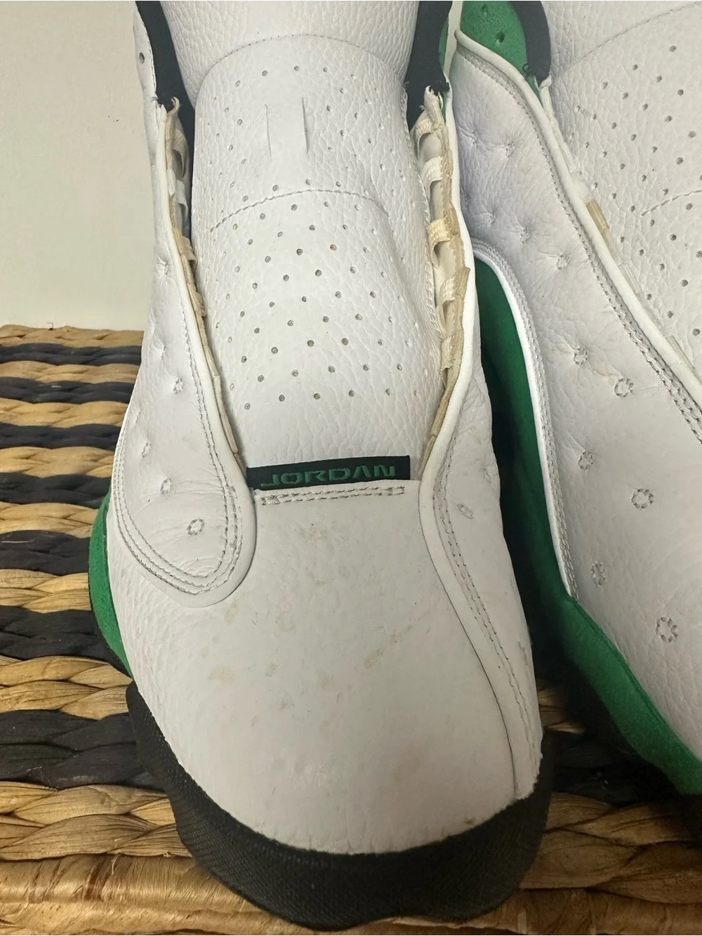 Air Jordan 13 Retro “Lucky Green” White, Black & Green High-Top Sneakers